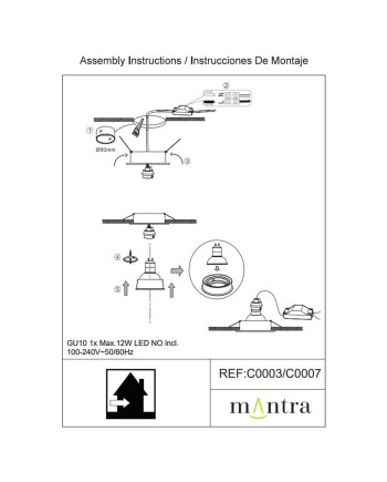 BASICO GU10 * EMPOTRABLE REDONDO Blanco